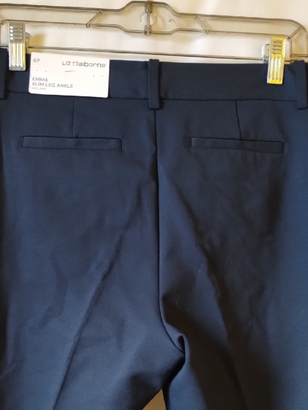 Liz Claiborne Navy Cropped Tailored Ankle Pants - Picture 5 of 12
